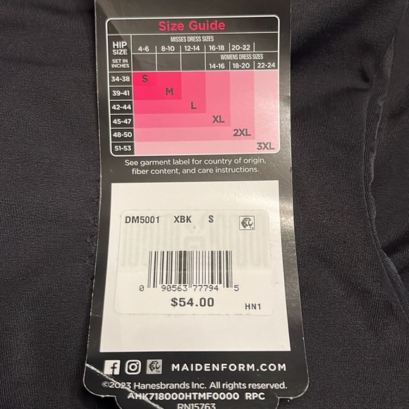 Maidenform High Waist Thigh Slimmer Shapewear black Size S NWT - Picture 7 of 10